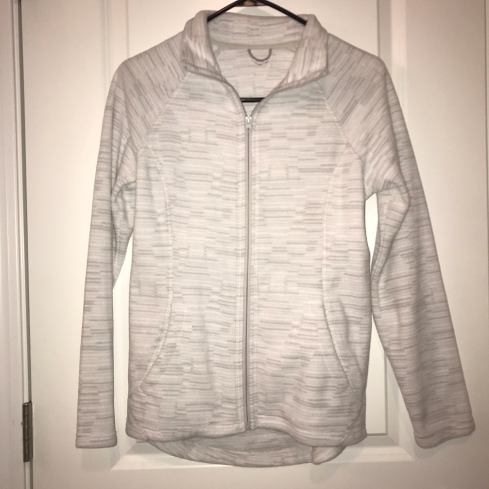 White and Grey Fleece Sweatshirt